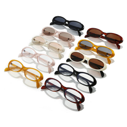 Trendy Oval Sunglasses with Rhinestones and Pearls