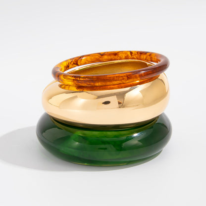 French Retro Enamel Gradient Round Bracelet