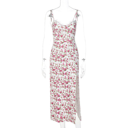 Floral Print Maxi Dress Sleeveless A-Line Casual Dress