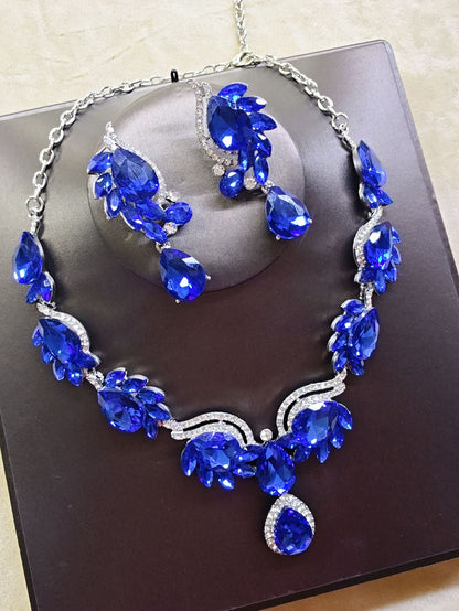 Multicolor Gemstone Necklace Set for Women Elegant Bridal Party Jewelry