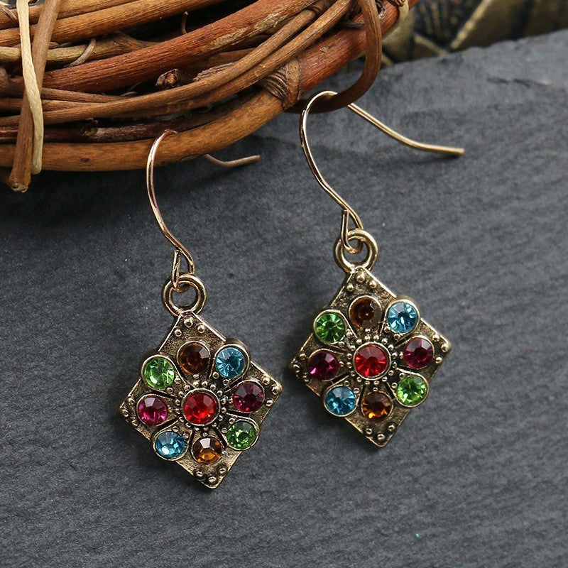 Vintage Geometric Leaf Earrings Set for Women