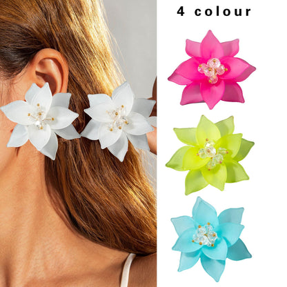 Trendy Floral Resin Drop Earrings Handmade Fresh Style