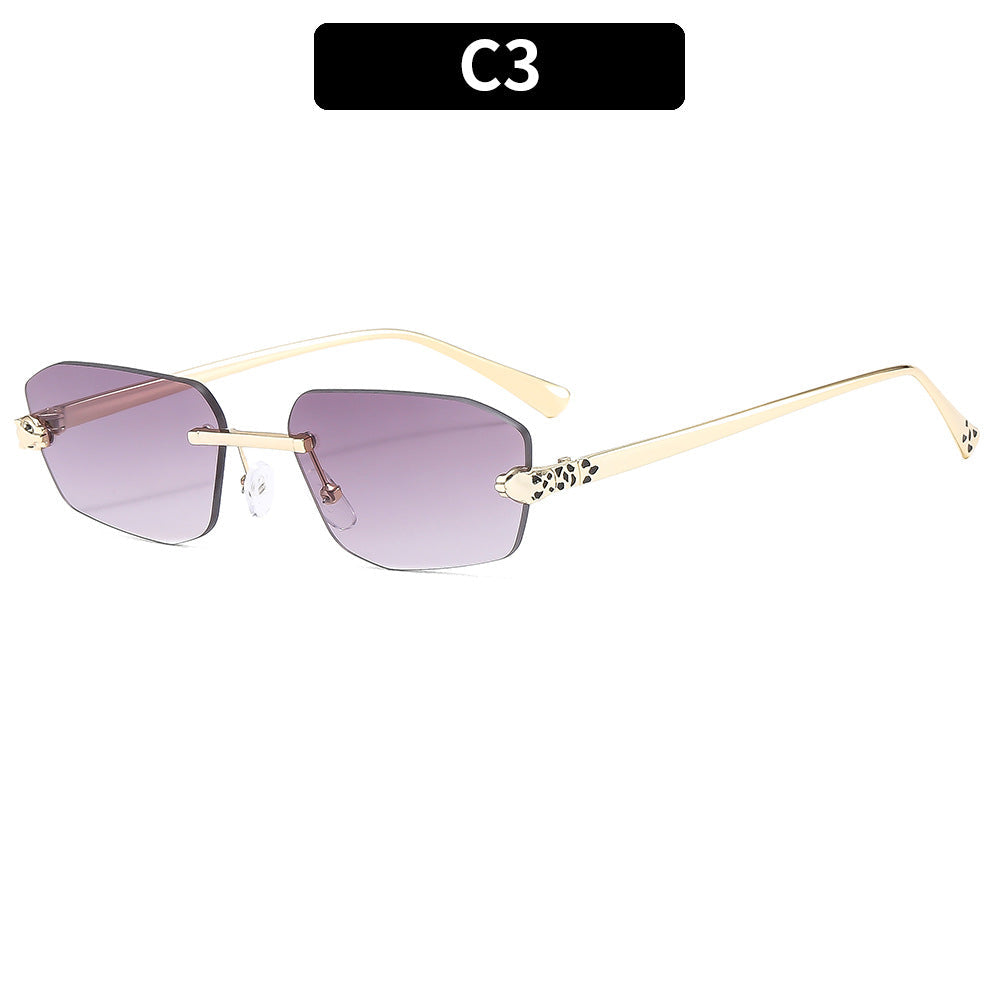 Trendy Fashion Frameless Leopard Sunglasses for Men and Women
