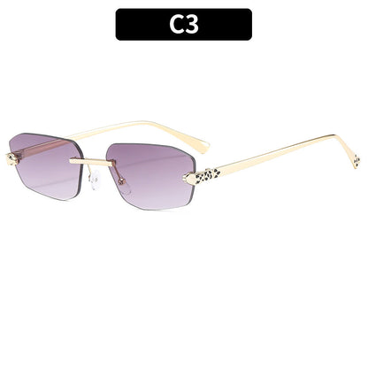 Trendy Fashion Frameless Leopard Sunglasses for Men and Women