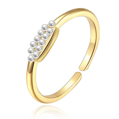 Rhinestone Hollow Out Open Trendy Adjustable Ring