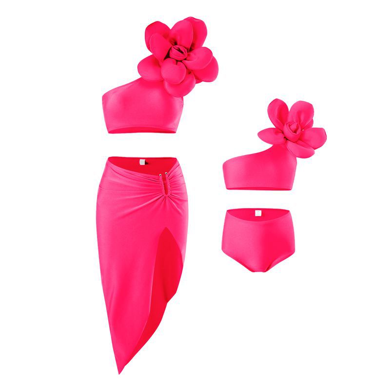 New Women'S Bikini Three-Piece Swimsuit Set With Skirt