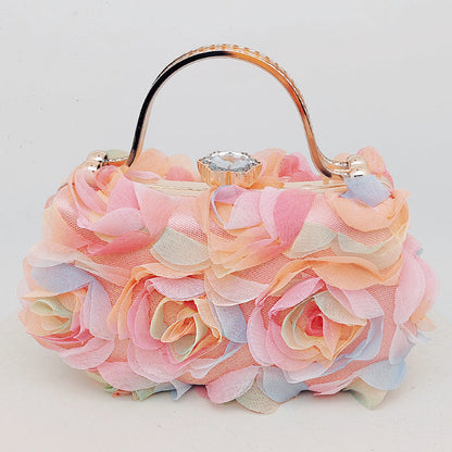 White Floral Evening Bag Elegant Bridal Purse for Parties