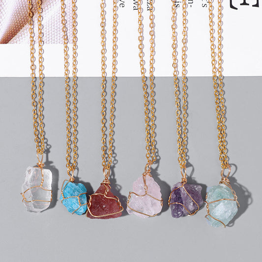 Irregular Stone Pendant Simple Neckalce