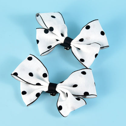 Polka Dot Bow Shoe Clips Elegant Wedding Accessories