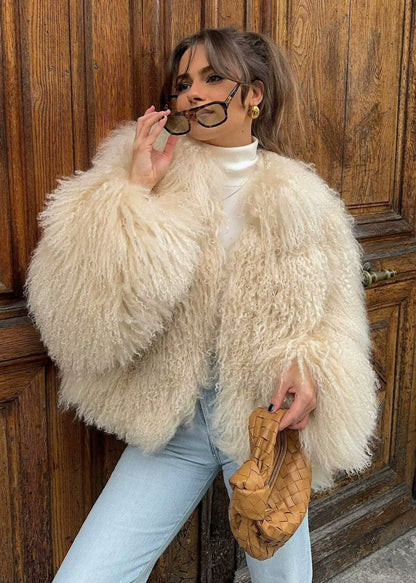 Faux Shearling Jacket Soft Textured Cozy Chic
