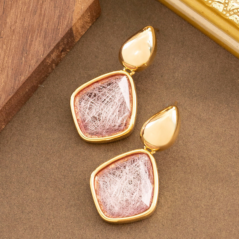 Geometric Acrylic Resin Earrings Stylish Casual Earrings For Women