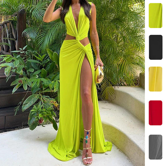 Sexy Hollow Out Irregular Midi Dress