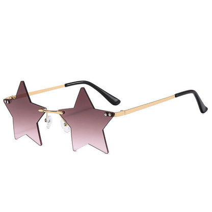 Fashionable Frameworkless Star-Shaped Sunglasses Punk Style