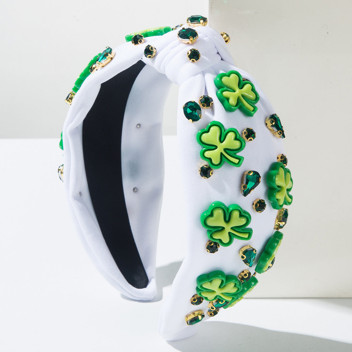 Green Shamrock Headband With Rhinestones for St. Patrick's Day