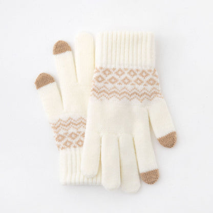 Winter Touchscreen Gloves Warm Acrylic Knitted Cycling Gloves
