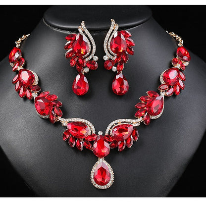 Multicolor Gemstone Necklace Set for Women Elegant Bridal Party Jewelry