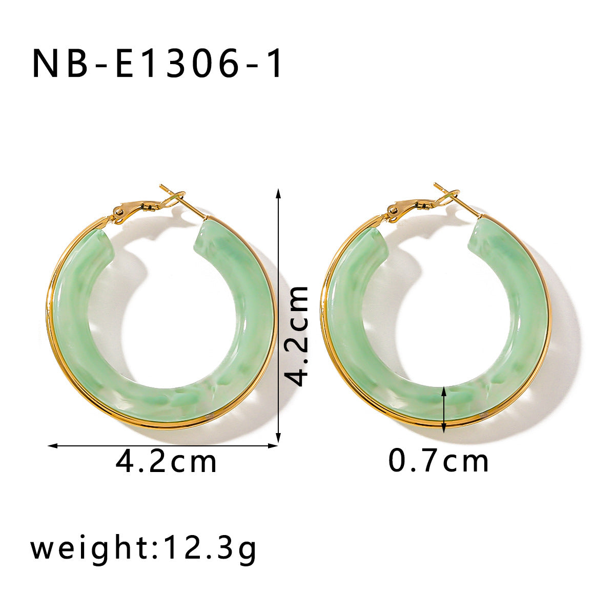 Vintage Acrylic Geometric Hoop Earrings