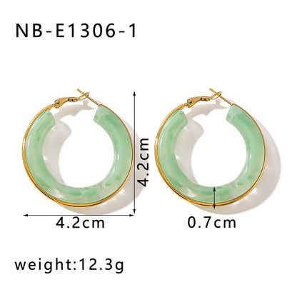 Vintage Acrylic Geometric Hoop Earrings