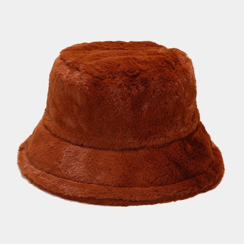 Simple Solid Color Thicken Winter Bucket Hat