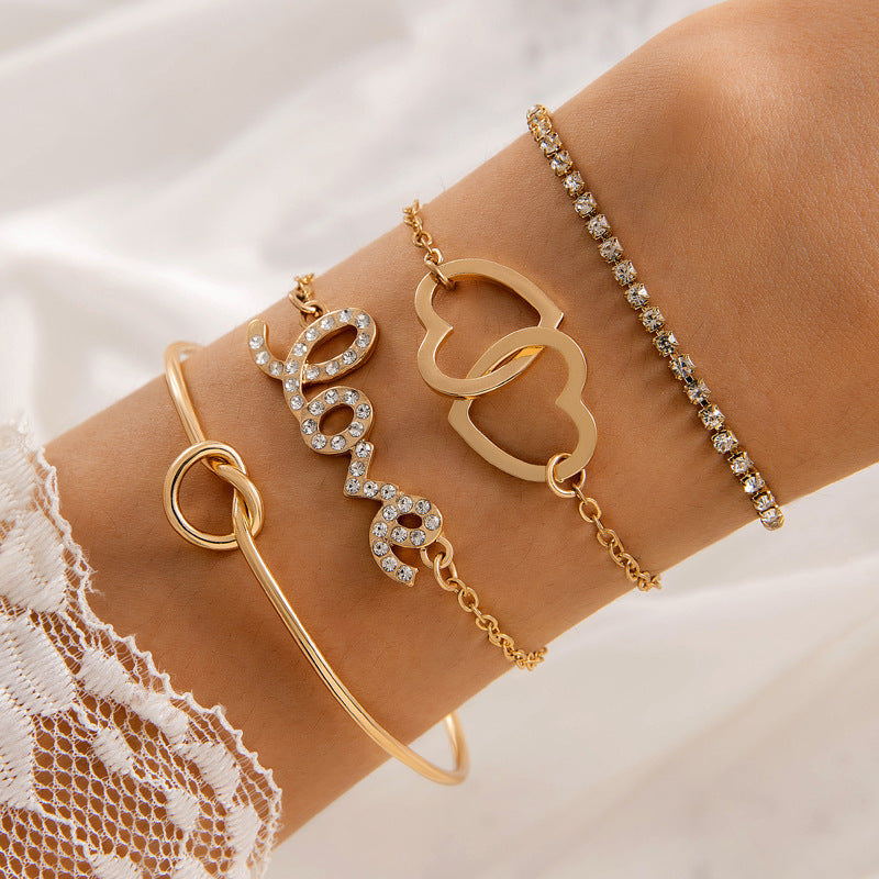 Vintage Geometric Twist Alloy Bracelet For Women