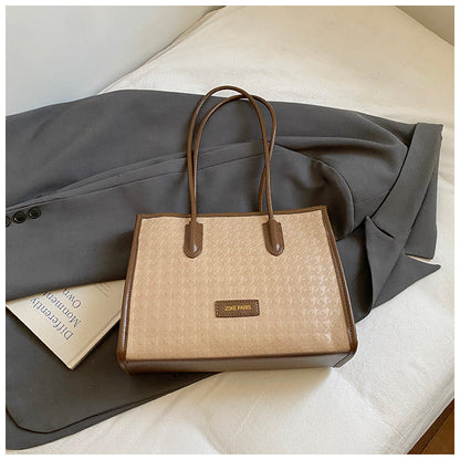 Large Capacity Houndstooth Tote Bag For Women Casual Stylish