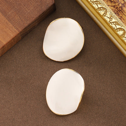 French Style Elegant Irregular Wave Drop Earrings High-End Aesthetic
