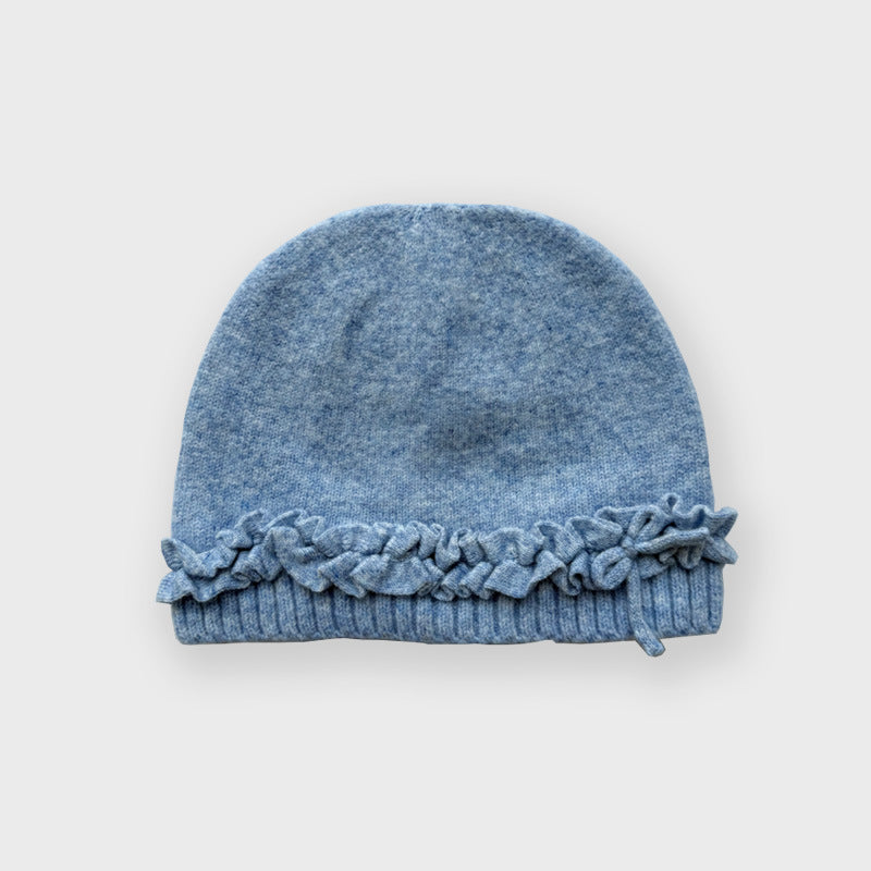 Cute Bowknot Wool Blend Beanie for Women