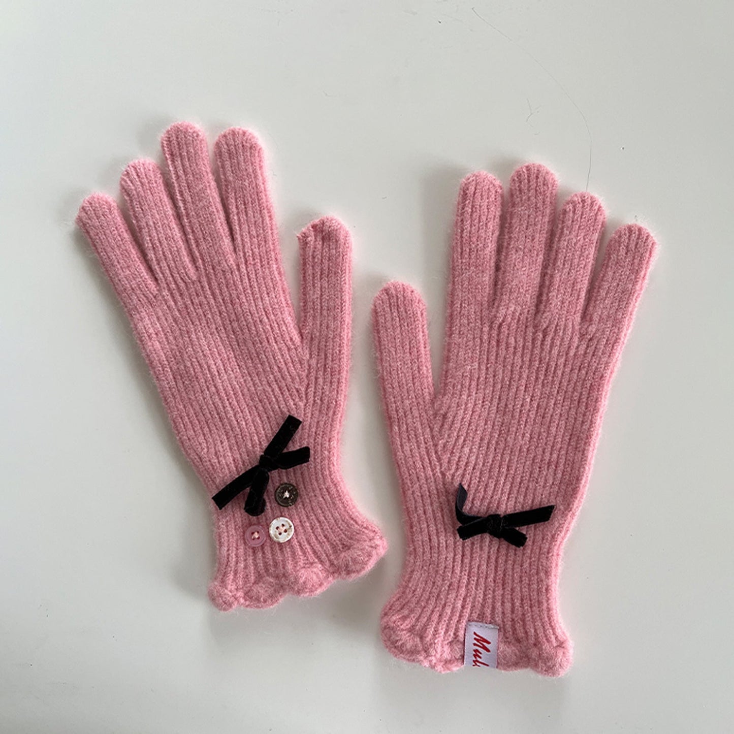 Bow Knot Wool Touchscreen Winter Gloves