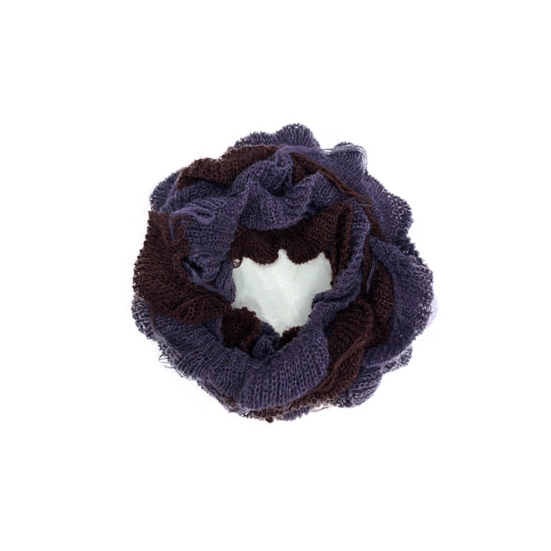 Spiral Knit Wool Blend Scarf with Fringe for Unisex