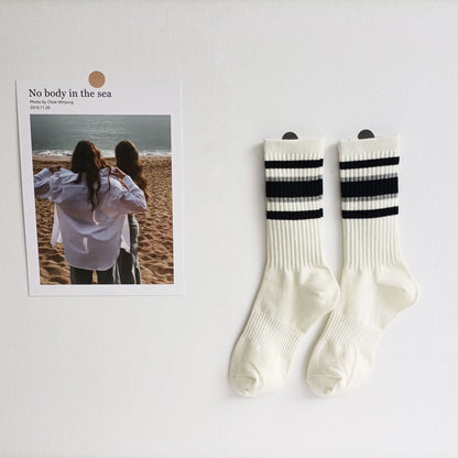 Striped Color Block Caual Socks