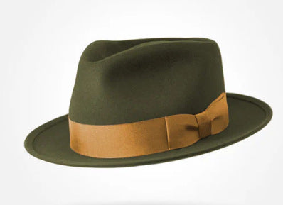 Classic Wool Felt Fedora Hat for Autumn and Winter