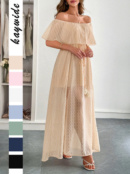 Elegant Strapless A-Line Maxi Dress for Women