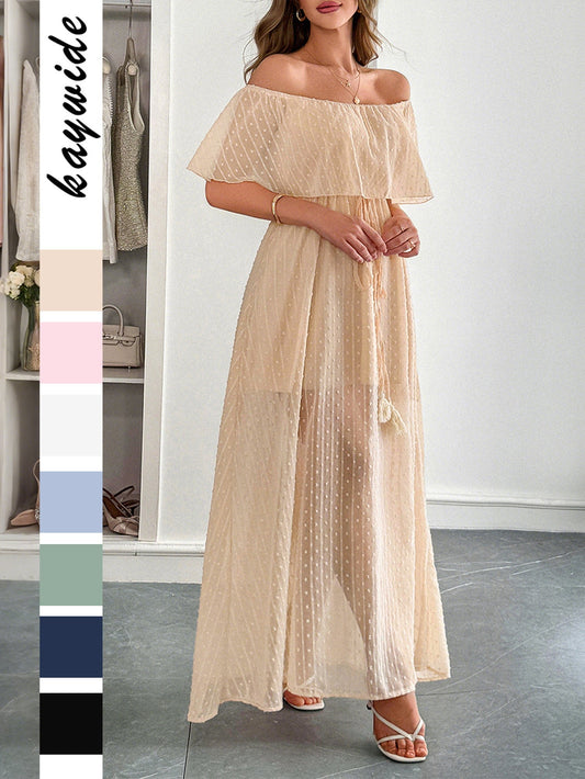 Elegant Strapless A-Line Maxi Dress for Women