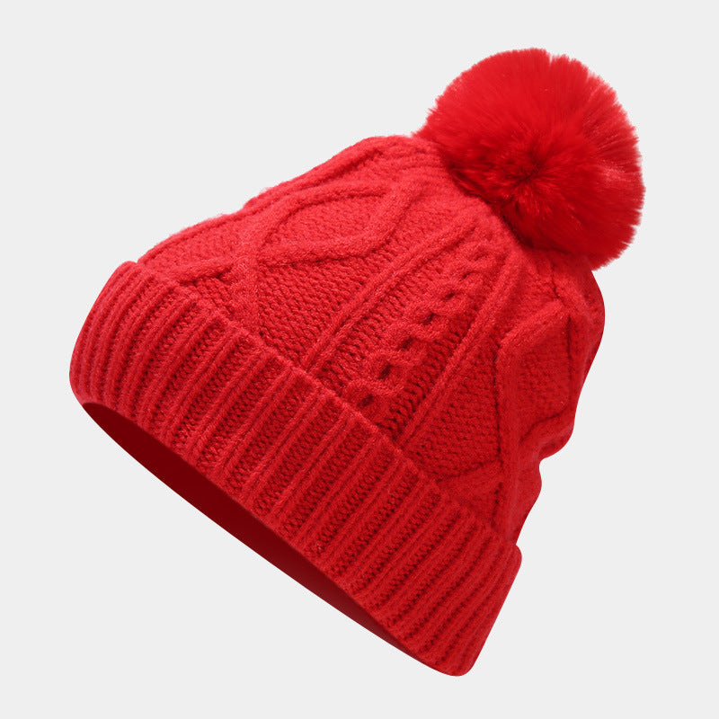 Solid Color Twist Simple Knit Hat & Scarf Sets