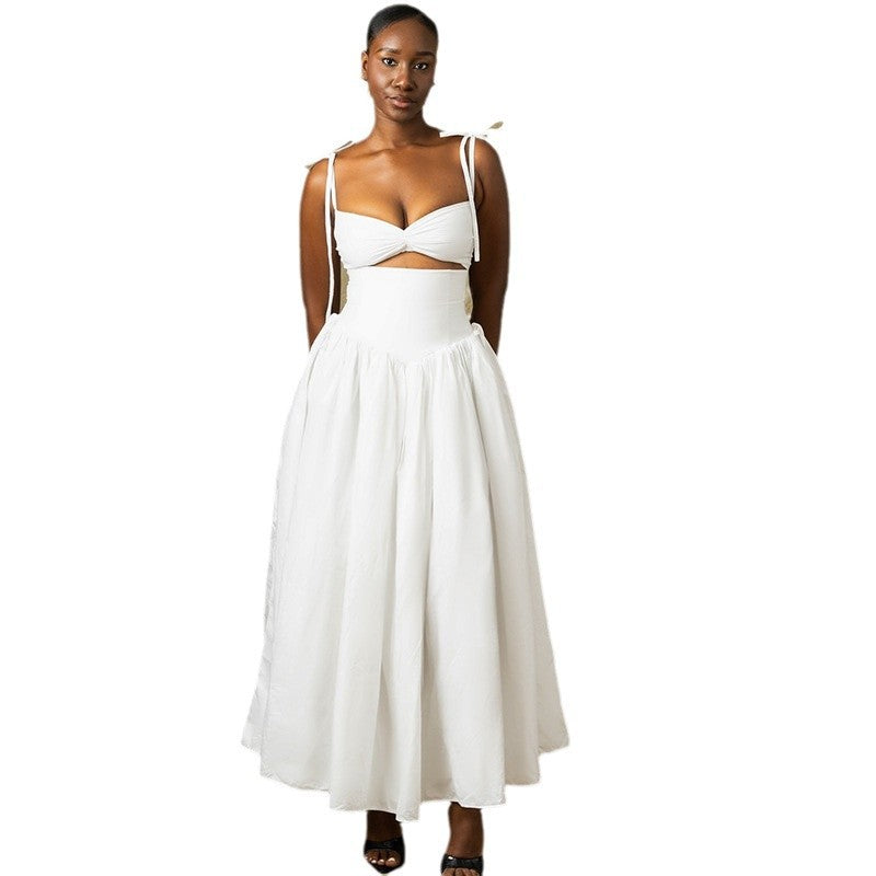 Fashion Solid Color Maxi Dress Sleeveless A-Line Dress