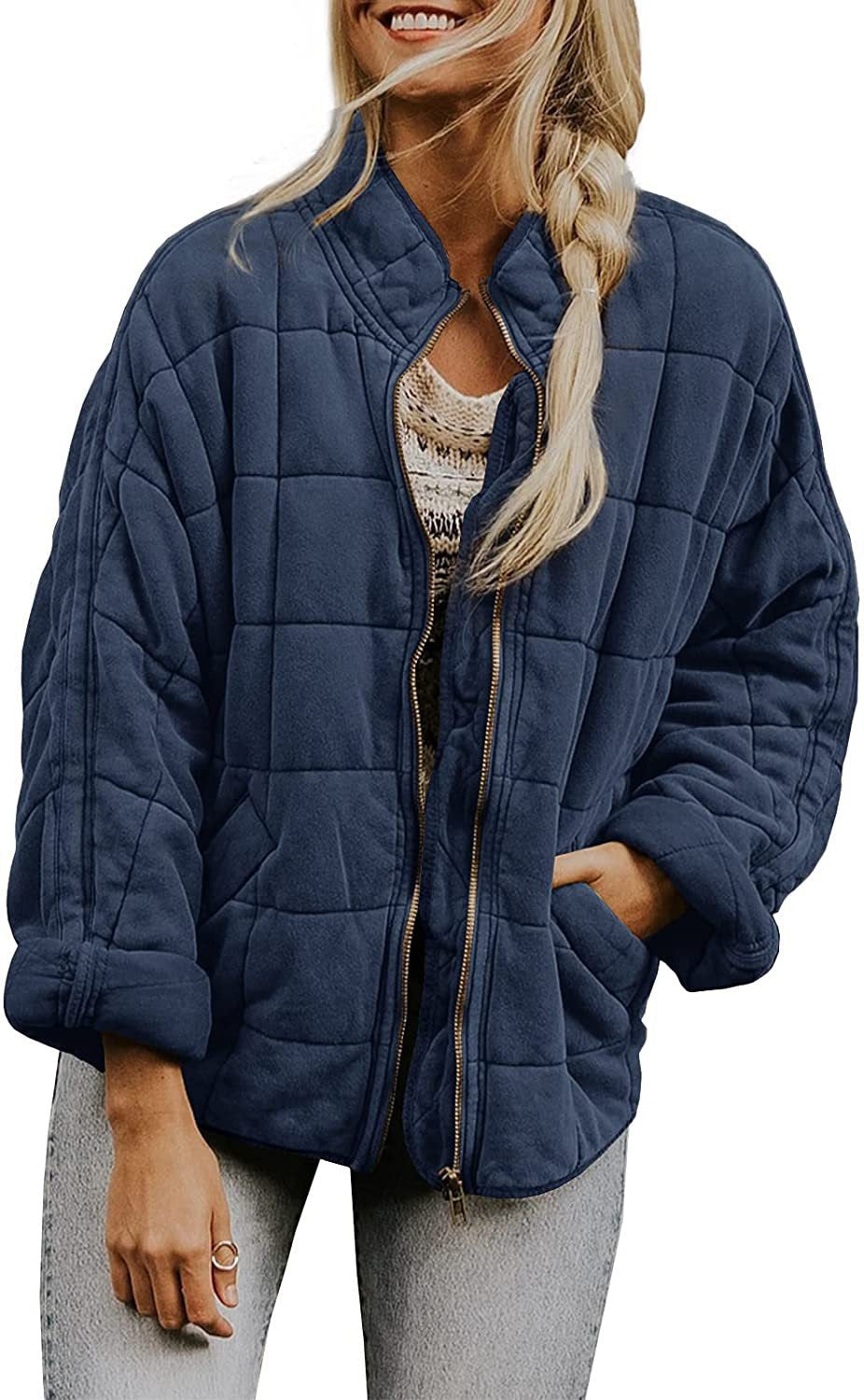 Solid Color Stand Collar Cotton Coat With Pockets
