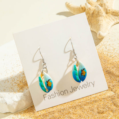 Bohemian Resin Starfish Earrings Ocean-Inspired Jewelry