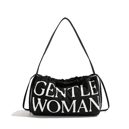 Drawstring Solid Puffer Underarm Shoulder Bag