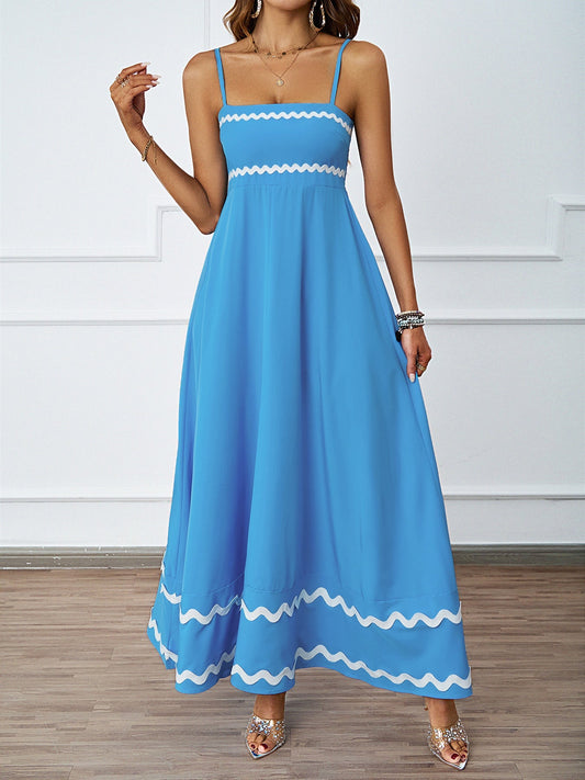 Ruffle Sleeveless Spaghetti Maxi Dress