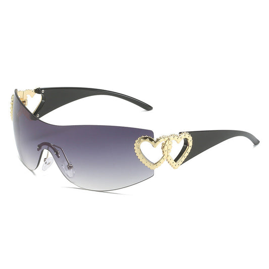 Trendy Y2K Heart-Shaped Sunglasses Unique Fashion Eyewear