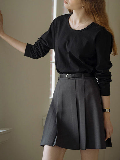 Casual Solid Cotton T-Shirt Relaxed Fit for Women
