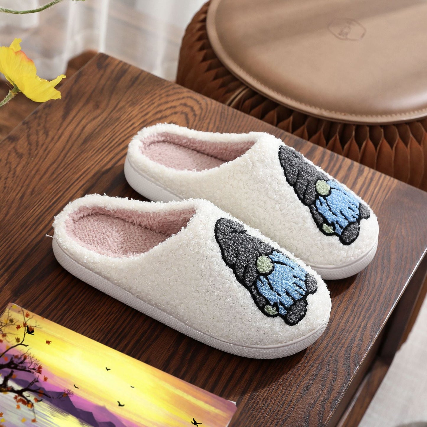 Christmas Grinch Plush Warm Indoor Slippers