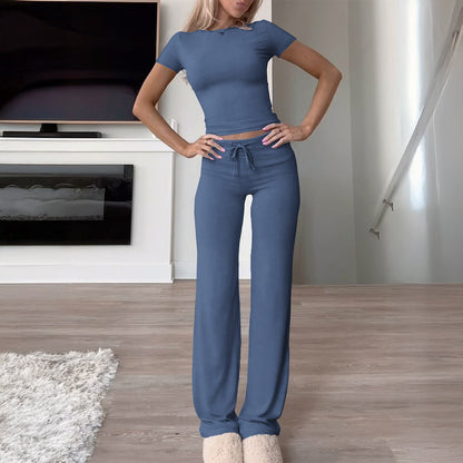 Elegant Solid Color Casual Set for Women