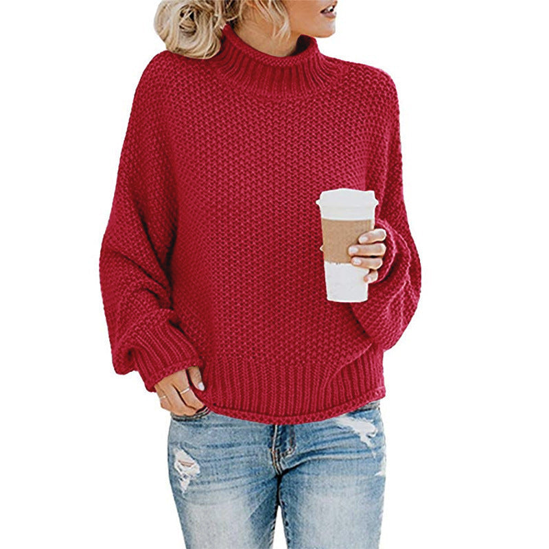 Women Fall/Winter New Loose Turtleneck Pullover Plus Size Sweater