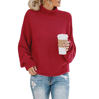 Women Fall/Winter New Loose Turtleneck Pullover Plus Size Sweater
