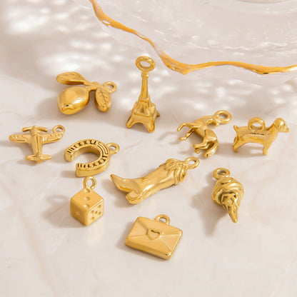 Stainless Steel DIY Enamel Pendant Accessories - 18K Gold Color Retention