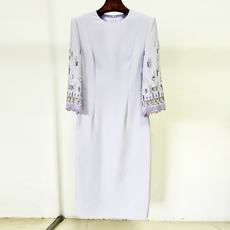 Beaded Gem Embellished Midi Dress
