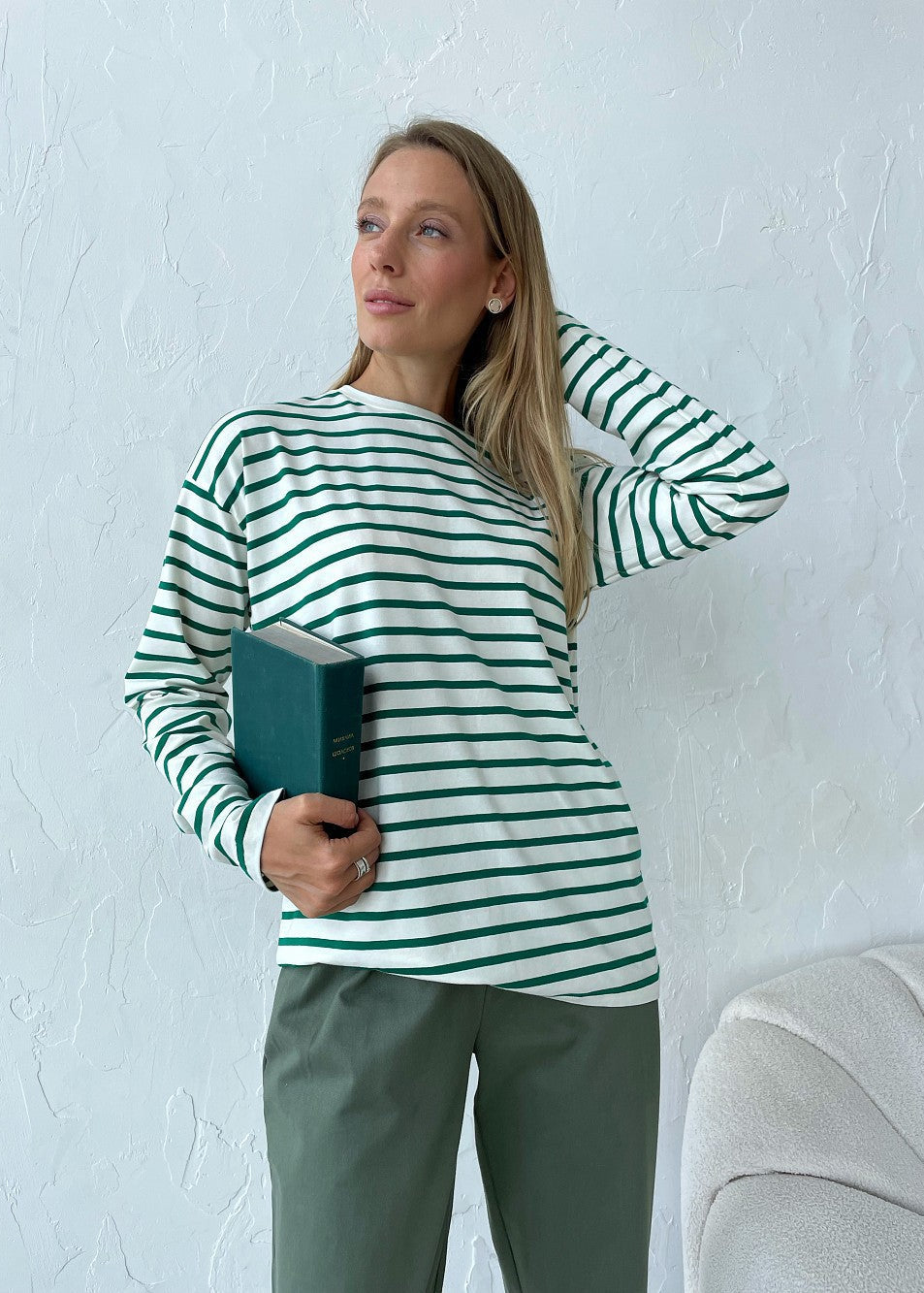 Rust Stripe Cotton Long Sleeve Tee