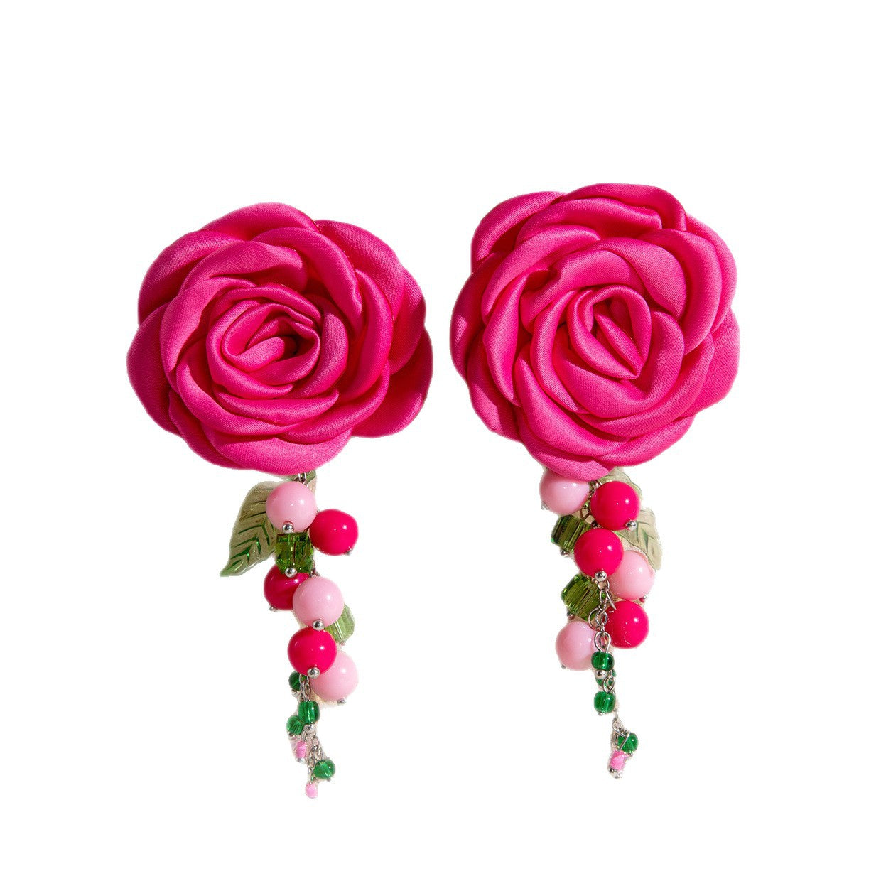 Chic Camellia Flower Acrylic Tassel Earrings