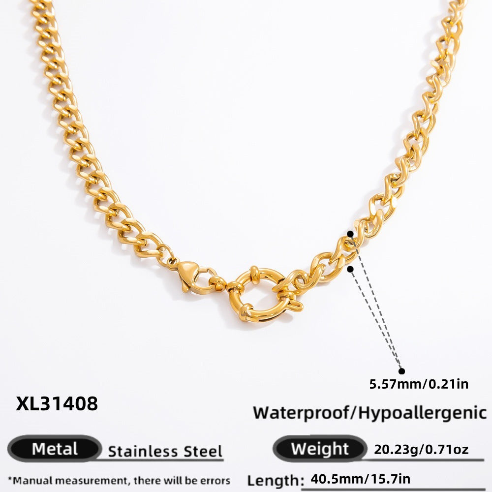 Fashionable DIY Jewelry Pendant Necklace Stainless Steel 18K Gold Plated